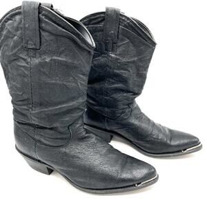 DINGO Women's Black Slouch Boots in Pigskin Leather  SZ 10